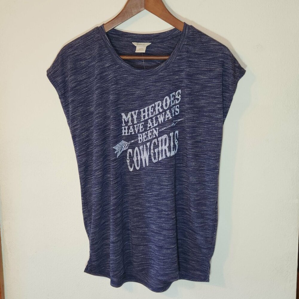 Ariat My Heros Have Always Been Cowgirls Short Sleeve Top Size Medium